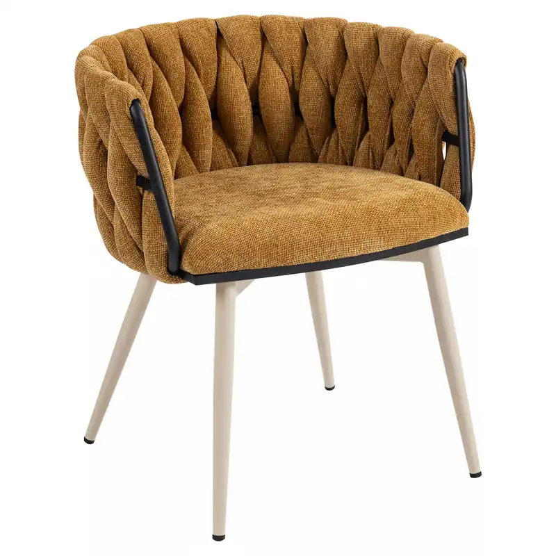 Sichere Zahlung MARIS | Hotel Stuhl | Textil/Stoff | Honig Braun | Gestell: Weiß