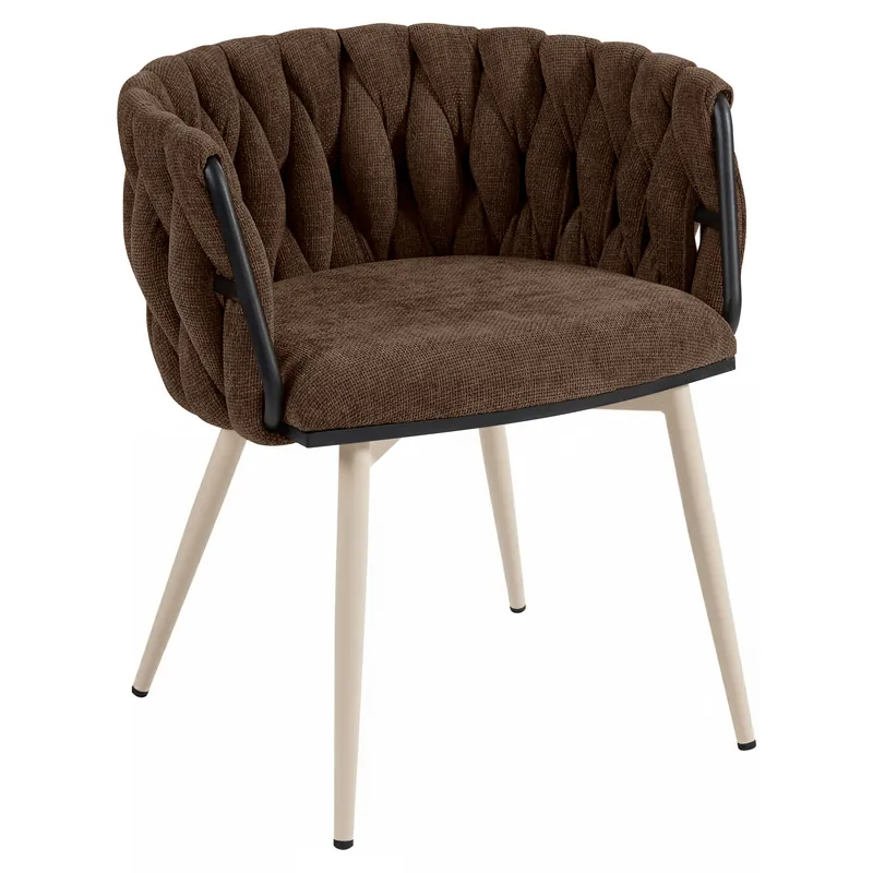 Markenprodukt MARIS | Hotel Stuhl | Textil/Stoff | Braun | Gestell: Weiß