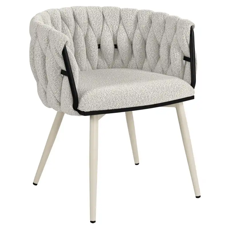 MARIS | Hotel Stuhl | Teddystoff | Creme | Gestell: Weiß Nur Für Kurze Zeit