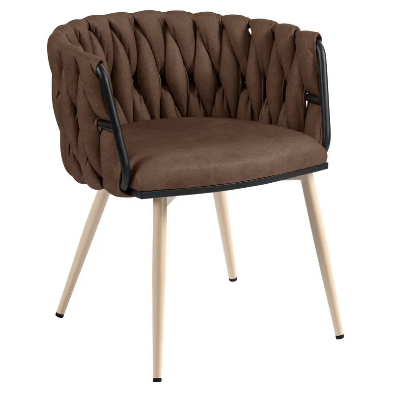 Letzte Chance MARIS | Hotel Stuhl | Leder | Braun | Gestell: Weiß