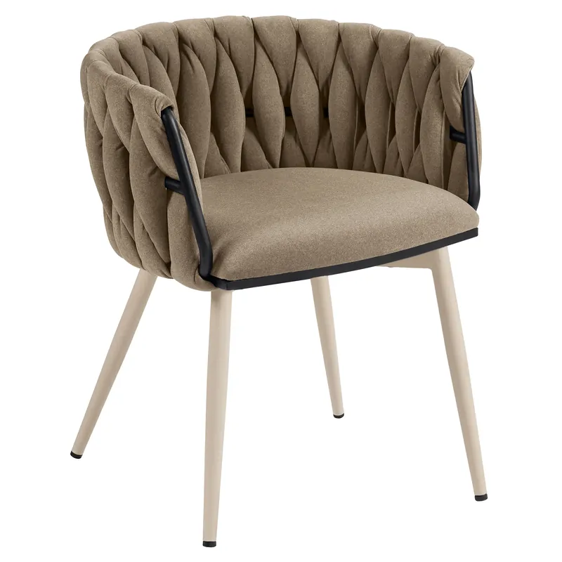 Preisreduziert MARIS | Hotel Stuhl | Samt | Taupe | Gestell: Weiß