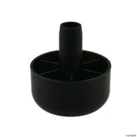 4 x Möbelfuß Ø 46mm h 25mm, Zapfen Ø 13mm Kunststoff schwarz rund Möbelgleiter Top-Angebot