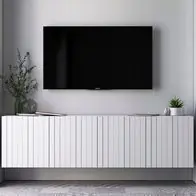 Abverkauf RTV-Wandschrank TV-Schrank Glamour Modern TV-Fernsehschrank TV Möbel Weiß Matt 150 cm