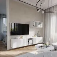 Wohnwand VEX 22 Anbauwand Mediawand Weiß Schwarz Hochglanz TV Möbel Set Schrank Bestseller