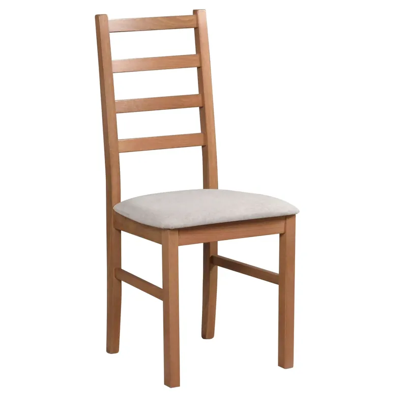 Ausverkauf Moderner Esszimmerstuhl koknese aus Buchenmassivholz, gepolsterte Sitzfläche in Beige, Sitzhöhe von 47 cm, hochwertiges Material, robustes Holz