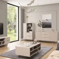 Wohnzimmermöbel-Set Nubia 2 Wohnwand Möbel mit Geriffelten Fronten Kostenloser Versand