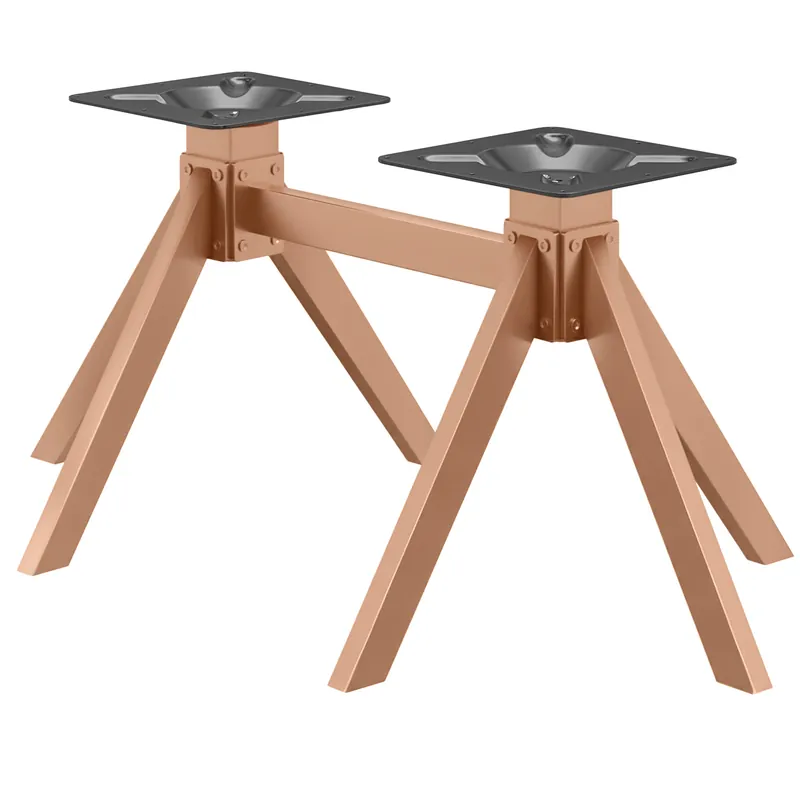 Letzte Chance OSLO | Bistro Doppel Tischgestell | Höhe: 72 cm | Fuß: 118 x 68 cm | Kupfer