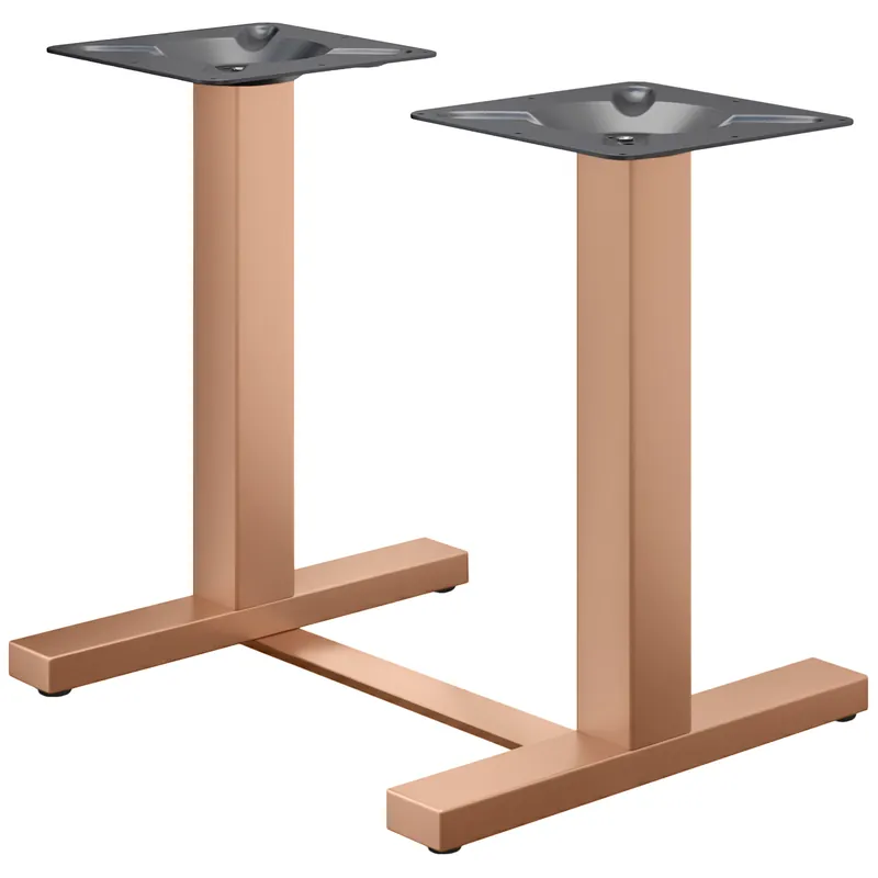 Preiswert CATANIA | Bistro Doppel Tischgestell | Kupfer | Höhe: 72 cm | Säule: 8 x 8 cm | Fuß: L 58 cm