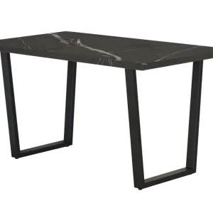 Esstisch Ourense 03, Farbe: Marmor schwarz / Schwarz - Abmessungen: 140 x 80 cm (B x T) Solange Der Vorrat Reicht