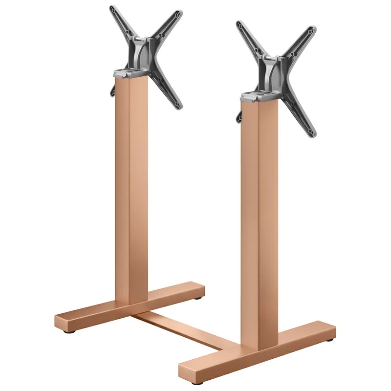 CATANIA | Bistro Doppel Stehtischgestell | Kupfer | Höhe: 105 cm | Säule: 8 x 8 cm | Fuß: L 58 cm | Klappbar | + Verbinder Neue Kollektion