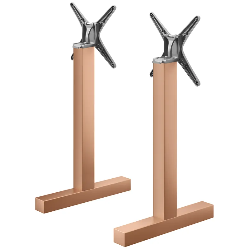 Geprüft CATANIA | Bistro Doppel Stehtischgestell | Kupfer | Höhe: 105 cm | Säule: 8 x 8 cm | Fuß: L 58 cm | Klappbar