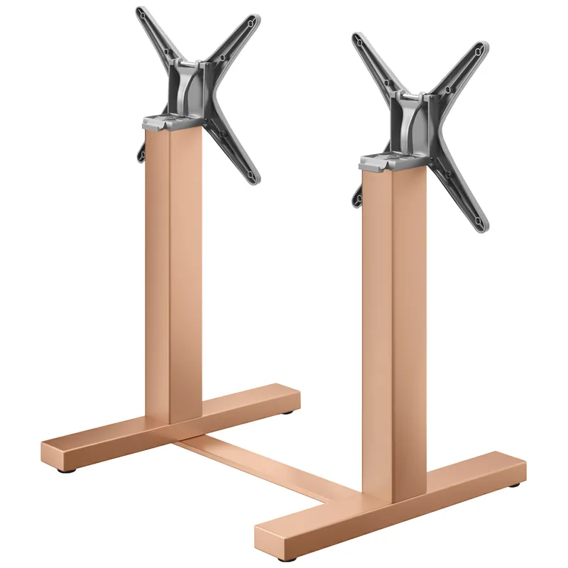 CATANIA | Bistro Doppel Tischgestell | Kupfer | Höhe: 72 cm | Säule: 8 x 8 cm | Fuß: L 58 cm | Klappbar | + Verbinder Gratis Versand