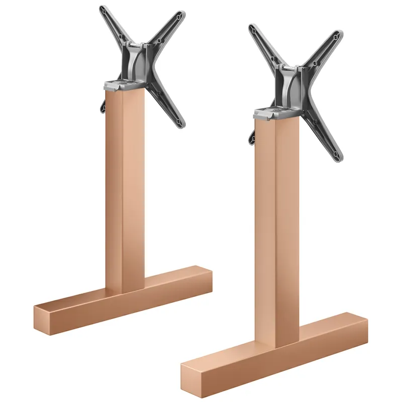 Neue Ware CATANIA | Bistro Doppel Tischgestell | Kupfer | Höhe: 72 cm | Säule: 6 x 6 cm | Fuß: L 58 cm | Klappbar