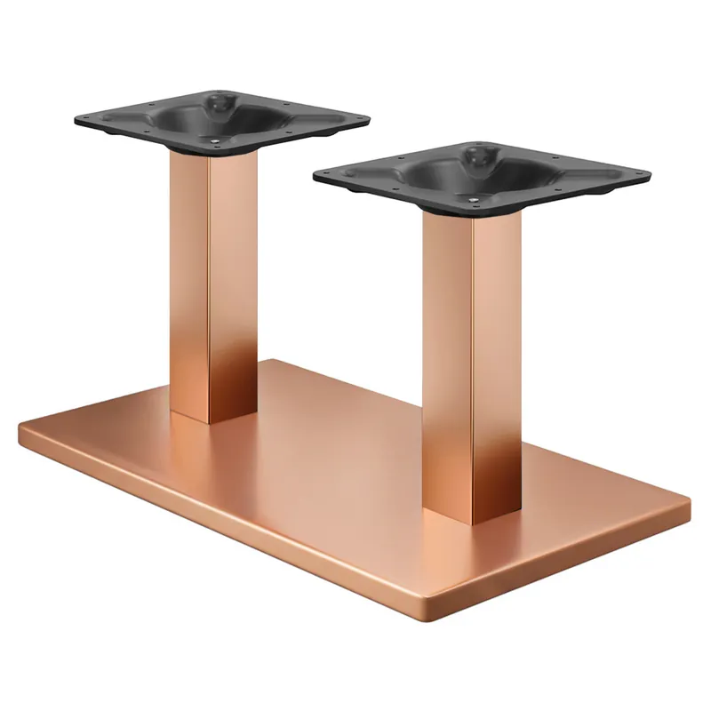 Saisonangebot MADRID | Bistro Lounge Doppel Tischgestell | Kupfer | Höhe: 36 cm | Säule: 6 x 6 cm | Fuß: 40 x 70 cm