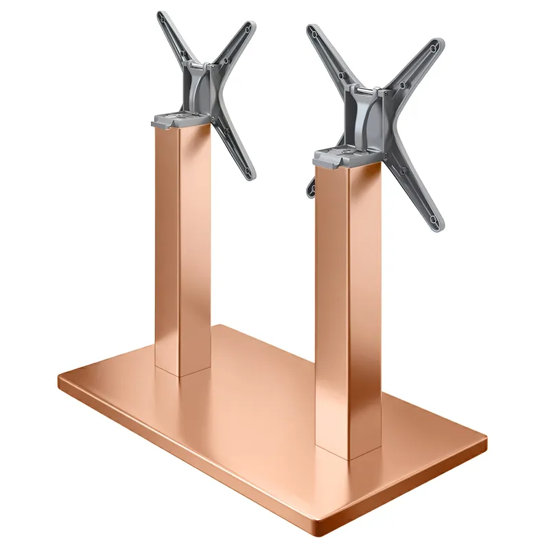 Garantierte Lieferung MADRID | Bistro Doppel Tischgestell | Kupfer | Höhe: 72 cm | Säule: 8 x 8 cm | Fuß: 40 x 70 cm | Klappbar