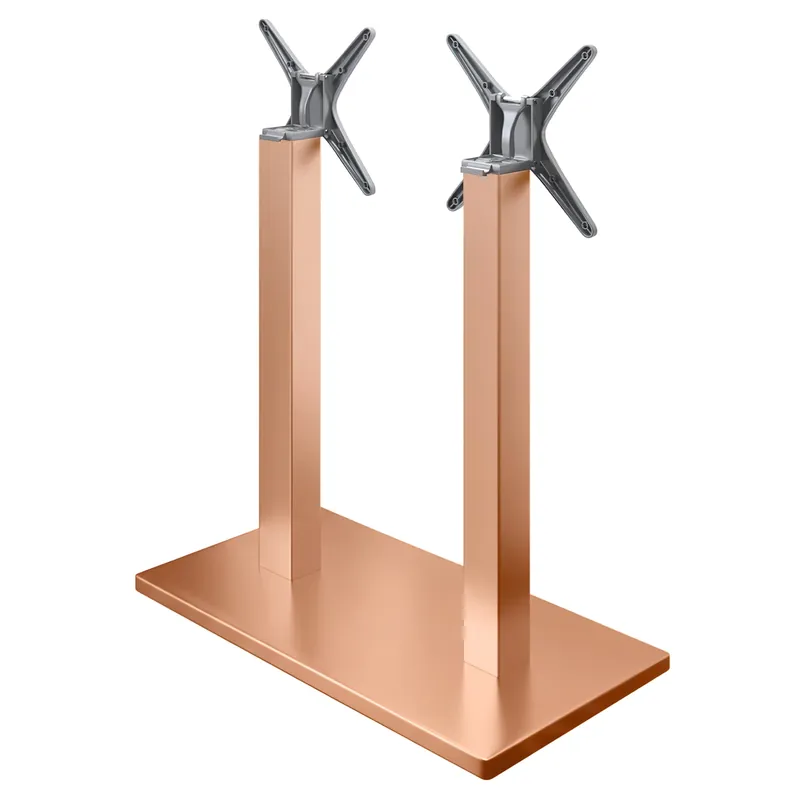 Heißes Angebot MADRID | Bistro Doppel Stehtischgestell | Kupfer | Höhe: 105 cm | Säule: 8 x 8 cm | Fuß: 40 x 70 cm | Klappbar