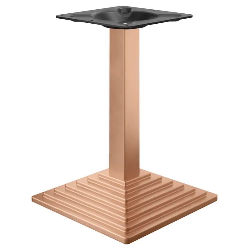 Garantierte Lieferung PYRAMIDE | Bistro Tischgestell | Kupfer | Fuß: 41 x 41 cm | Säule: 8 x 76 cm