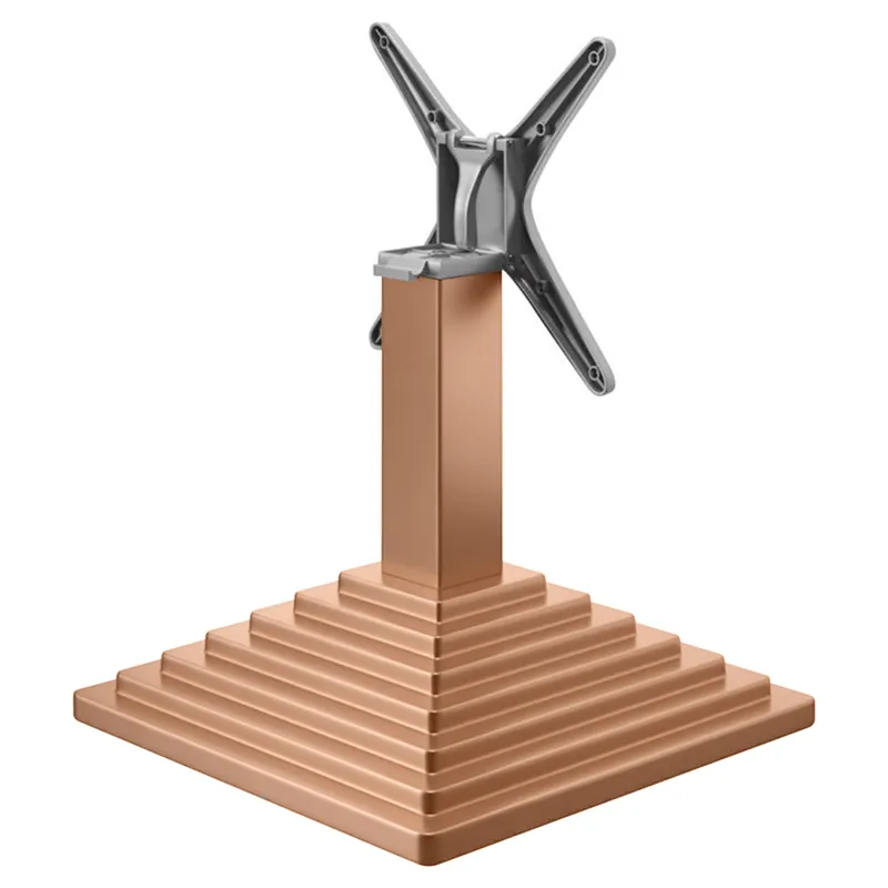 Expressversand PYRAMIDE | Bistro Lounge Tischgestell | Kupfer | Fuß: 45 x 45 cm | Säule: 8 x 40 cm | Klappbar