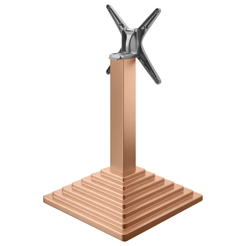 Neue Kollektion PYRAMIDE | Bistro Tischgestell | Kupfer | Fuß: 45 x 45 cm | Säule: 8 x 76 cm | Klappbar