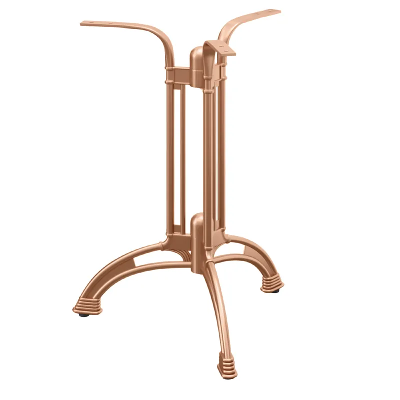MALAGA | Gussaluminium Tischgestell | Kupfer | 3 Fuß: Ø 60 cm | Säule: 72 cm | Guss Optik Sichere Zahlung