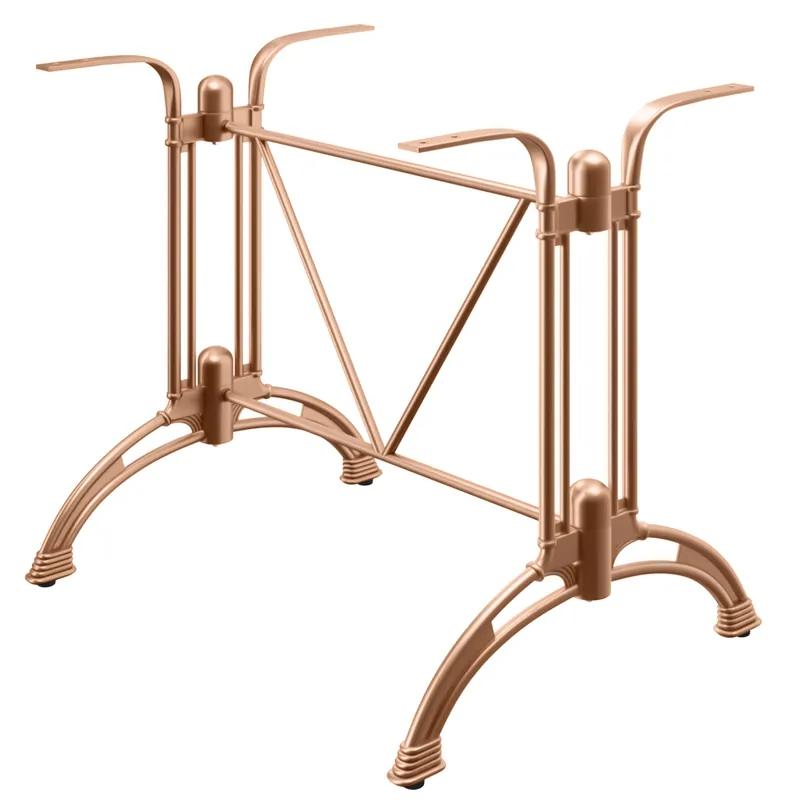 Direkt Vom Hersteller MALAGA | Bistro Doppel Tischgestell | Kupfer | 2 Fuß: 90 x 60 cm | Säule: 72 cm | Guss Optik