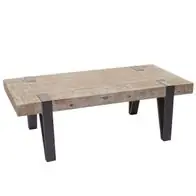 Angebot Couchtisch HWC-A15b, Wohnzimmertisch, Tanne Holz rustikal massiv MVG 40x120x60cm