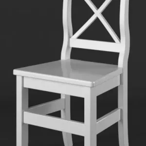 Gratis Versand Stuhl Kiefer Vollholz massiv weiß Lagopus 11 - Abmessungen: 97 x 46 x 47 cm (H x B x T)