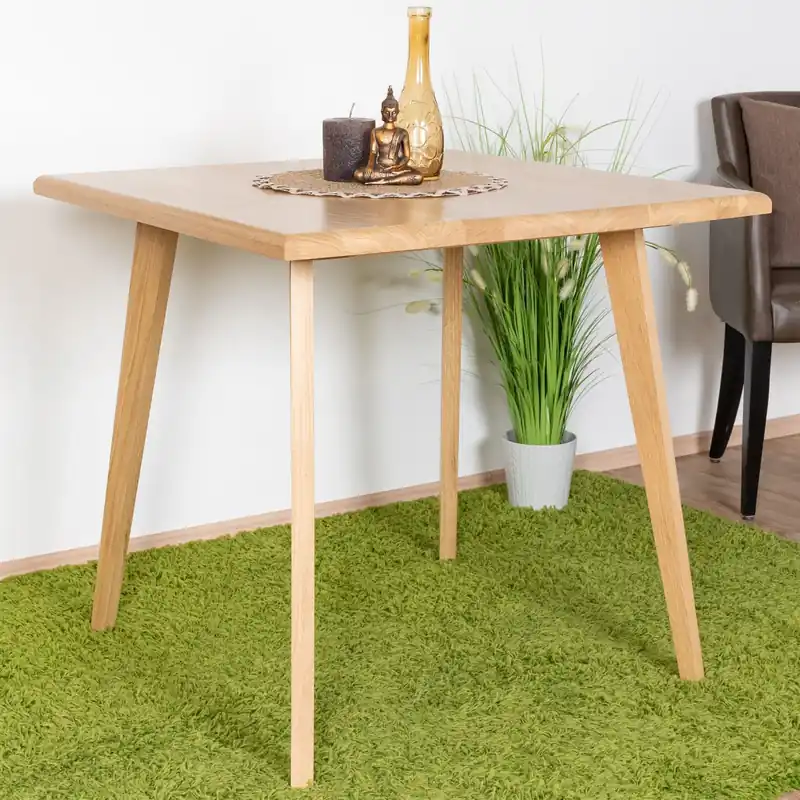 Esstisch Eiche massiv natur Aurornis 70 - Abmessungen: 80 x 80 cm (B x T) Top-Seller