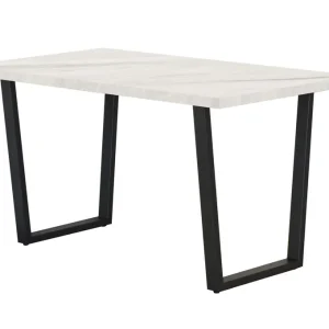 Online Kaufen Esstisch Ourense 03, Farbe: Marmor weiß / Schwarz - Abmessungen: 140 x 80 cm (B x T)