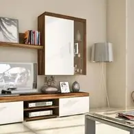 Wohnwand Schrankwand 3 tlg. TOM Zwetschke/ Creme matt Top-Seller