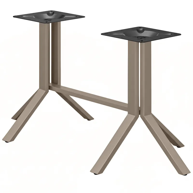 Nur Für Kurze Zeit ELVAS | Bistro Doppel Tischgestell | B:T 118/128 x 72cm | Taupe