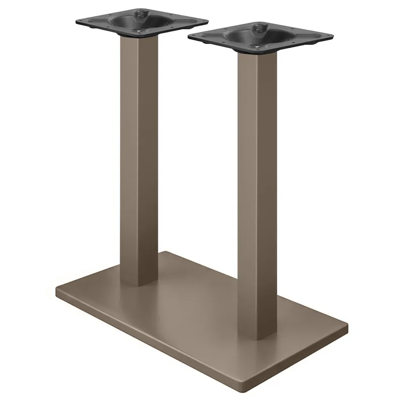 Garantierte Lieferung MADRID | Bistro Doppel Stehtischgestell | Taupe | Höhe: 104 cm | Säule: 6 x 6 cm | Bodenplatte: 40 x 70 cm