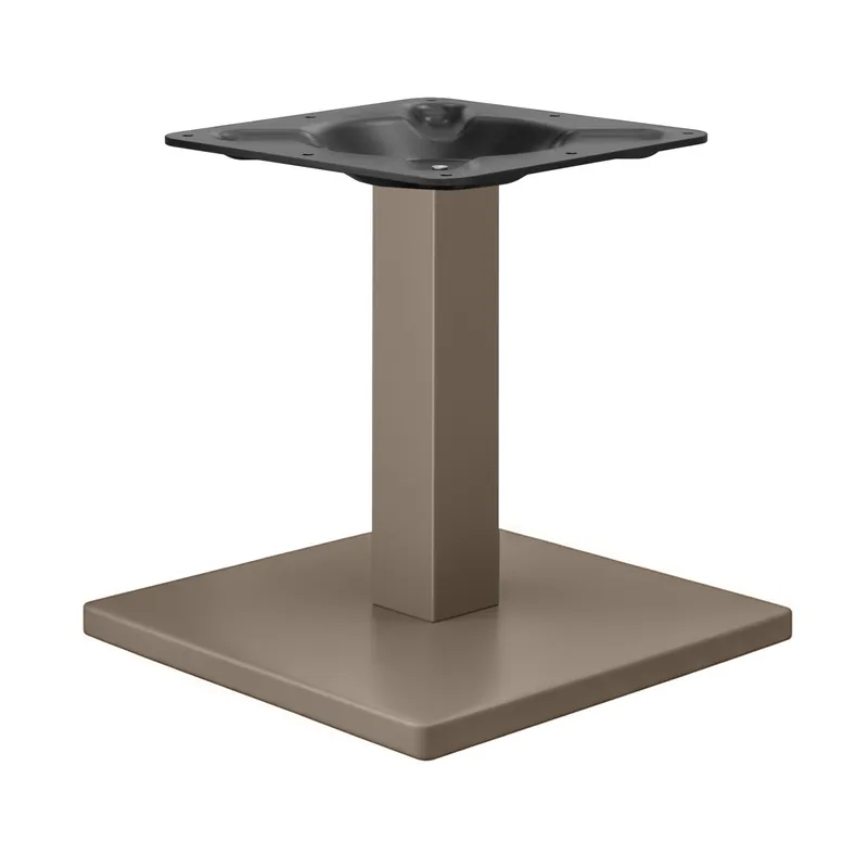 Rabatt MADRID | Bistro Lounge Tischgestell | Taupe | Höhe: 35 cm | Säule: 6 x 6 cm | Bodenplatte: 50 x 50 cm