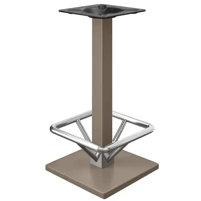 Sale MADRID | Bistro Stehtischgestell + Fußring | Taupe | Höhe: 105 cm | Säule: 8 x 8 cm | Fuß: 50 x 50 cm