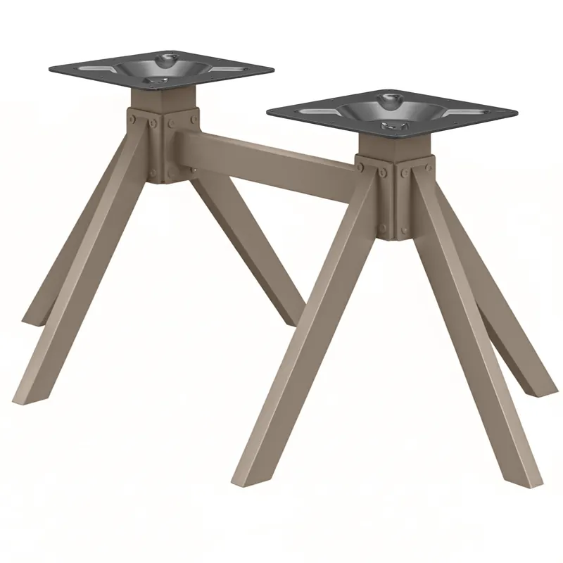 OSLO | Bistro Doppel Tischgestell | Höhe: 72 cm | Fuß: 118 x 68 cm | Taupe Highlight