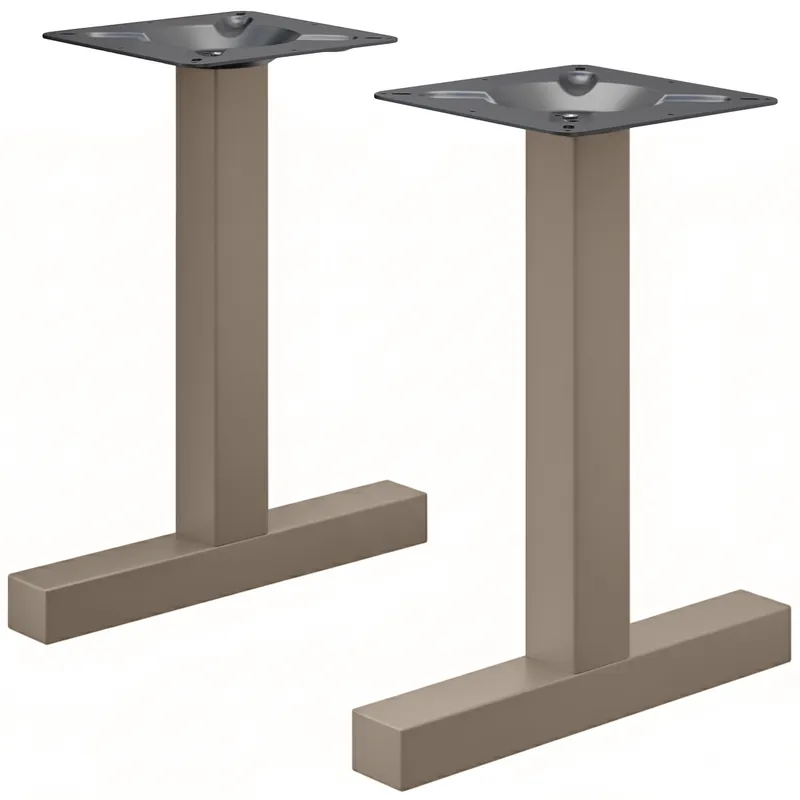 CATANIA | Bistro Doppel Tischgestell | Taupe | Höhe: 72 cm | Säule: 8 x 8 cm | Fuß: L 58 cm Begrenztes Angebot