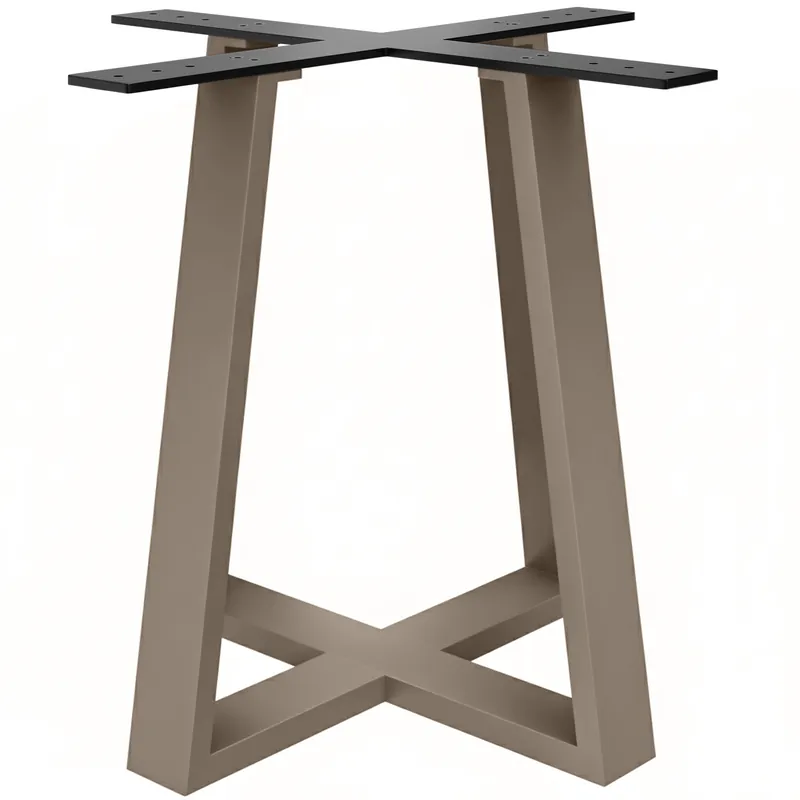 Sichere Zahlung CROSS | Bistro Tischgestell | Höhe: 72 cm | Fuß: 68 x 68 cm | Taupe