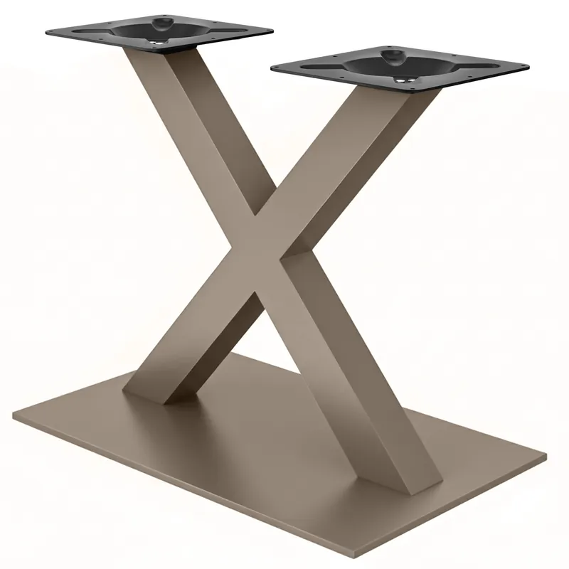 Top-Preis MADRID X | Bistro Tischgestell | Taupe | Höhe: 72 cm | Säule: 6 x 6 cm | Fuß: 40 x 70 cm