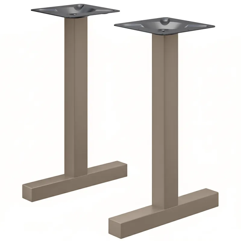 CATANIA | Bistro Doppel Stehtischgestell | Taupe | Höhe: 105 cm | Säule: 8 x 8 cm | Fuß: L 58 cm Sonderaktion