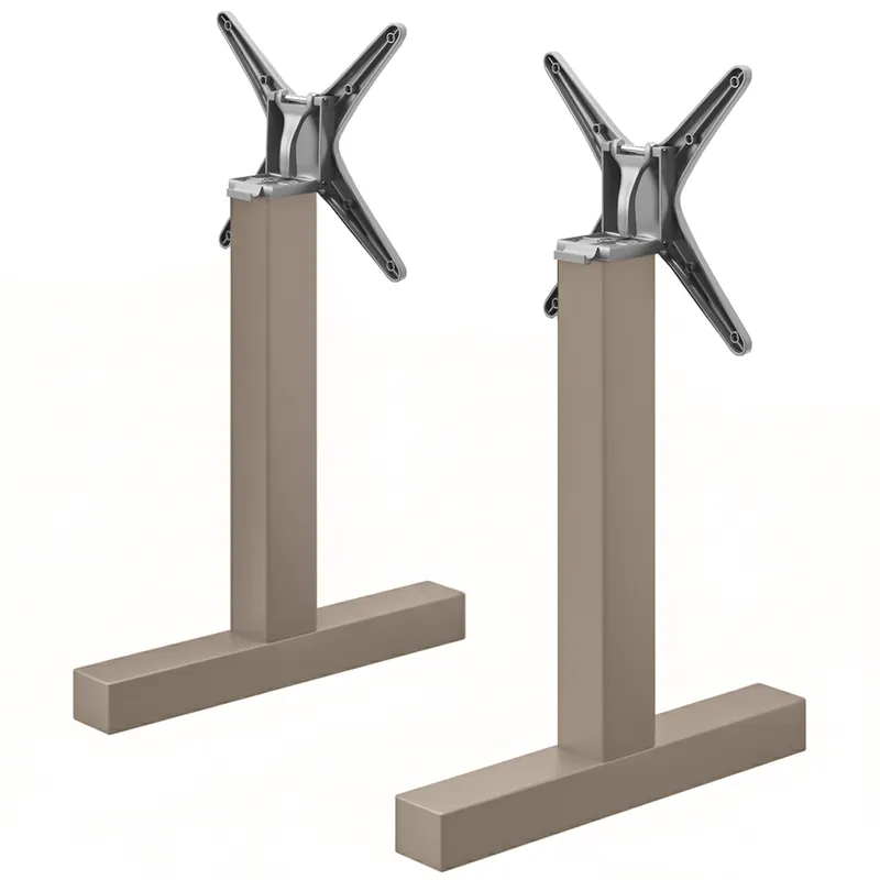 Kostenloser Versand CATANIA | Bistro Doppel Tischgestell | Taupe | Höhe: 72 cm | Säule: 6 x 6 cm | Fuß: L 58 cm | + Verbinder