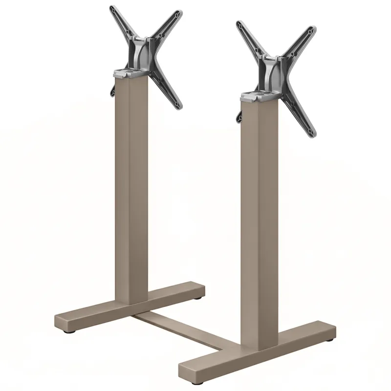 Nur Für Kurze Zeit CATANIA | Bistro Doppel Stehtischgestell | Taupe | Höhe: 105 cm | Säule: 6 x 6 cm | Fuß: L 58 cm | Klappbar | + Verbinder