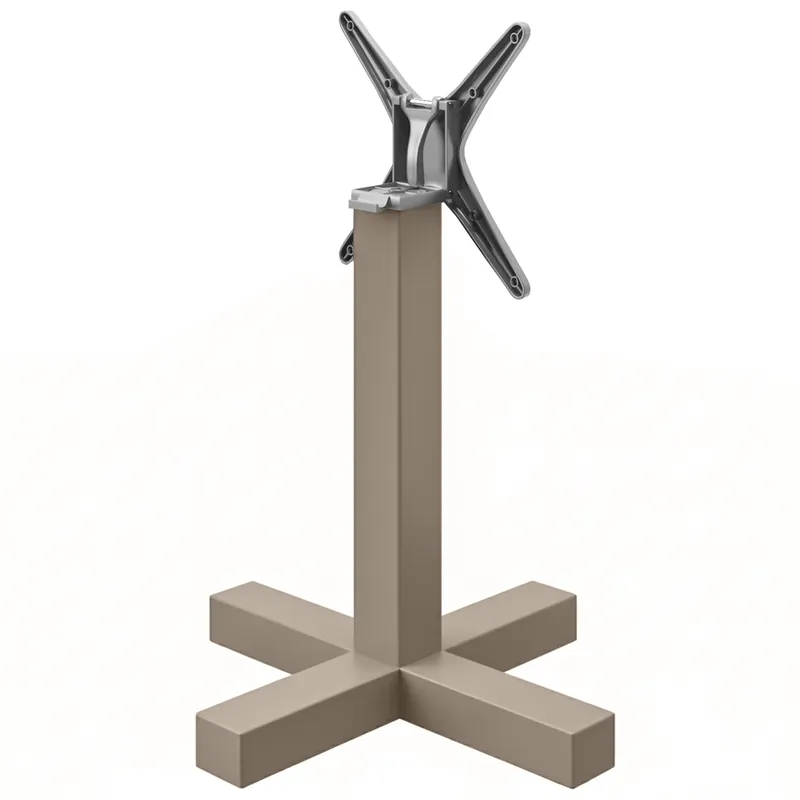 Aktuell CATANIA | Bistro Tischgestell | Taupe | Höhe: 72 cm | Säule: 8 x 8 cm | Fuß: 58 x 58 cm | Klappbar