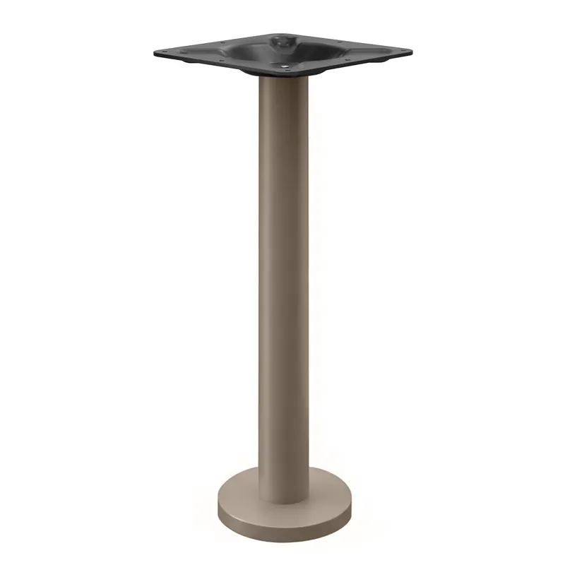Markenprodukt MILAN | Bistro Stehtischgestell | Taupe | Fuß: Ø 18 cm | Säule: 7,6 x 102 cm | Bodenmontage