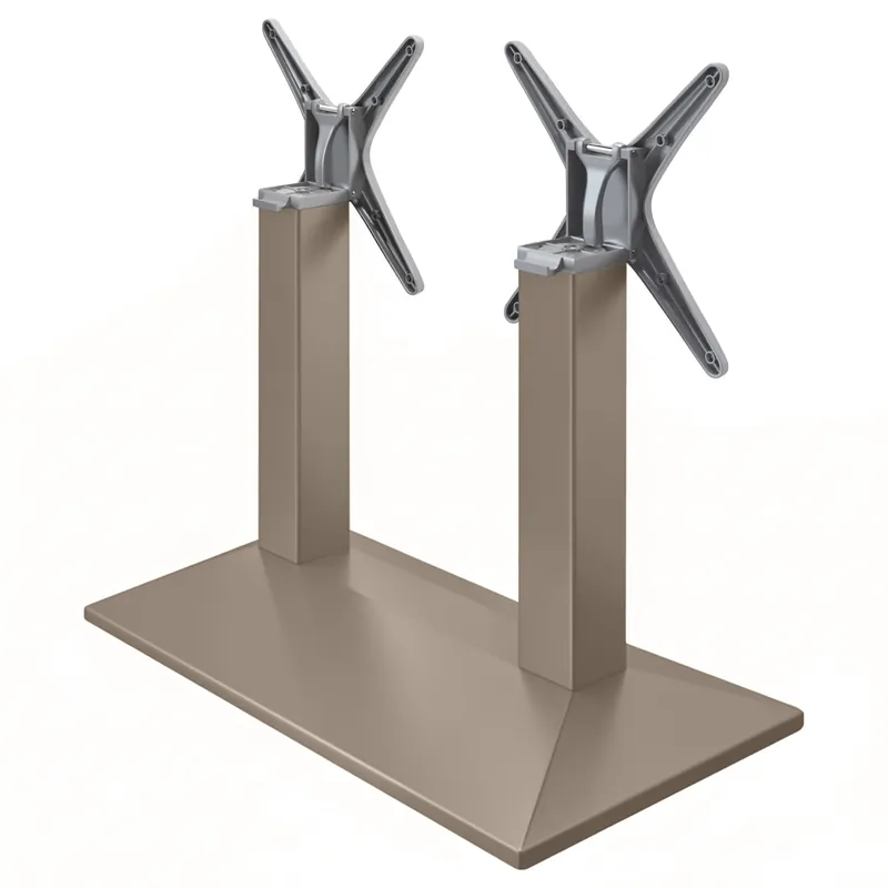 Rabatt PALMA | Bistro Doppel Tischgestell | Taupe | B:T 40 x 73 cm | Säule: 8 x 76 cm | Klappbar