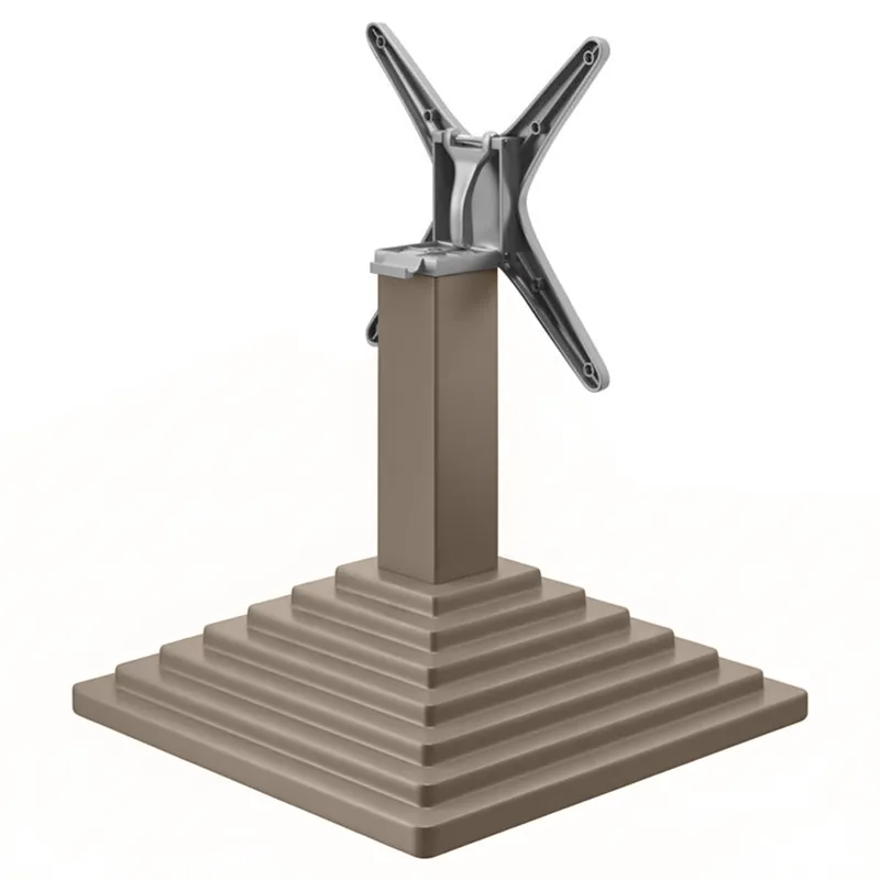 Bestseller PYRAMIDE | Bistro Lounge Tischgestell | Taupe | Fuß: 45 x 45 cm | Säule: 8 x 40 cm | Klappbar