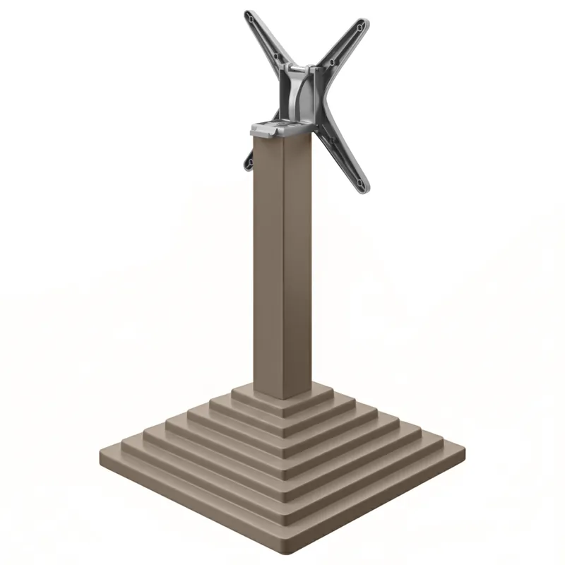 Sofort Bestellen PYRAMIDE | Bistro Tischgestell | Taupe | Fuß: 45 x 45 cm | Säule: 8 x 76 cm | Klappbar