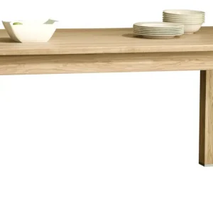 Billig Esstisch ausziehbar Bujari 06 (eckig), Farbe: Natur, Eiche – teilmassiv – 140 – 200 x 90 cm (B x T)