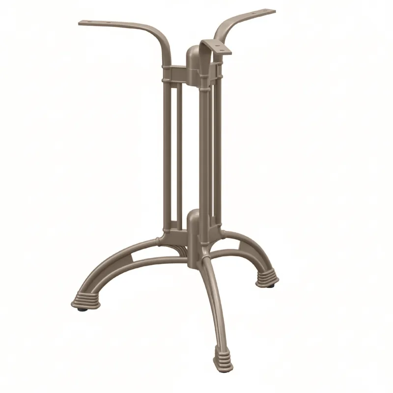 Begrenztes Angebot MALAGA | Gussaluminium Tischgestell | Taupe | 3 Fuß: Ø 60 cm | Säule: 72 cm | Guss Optik