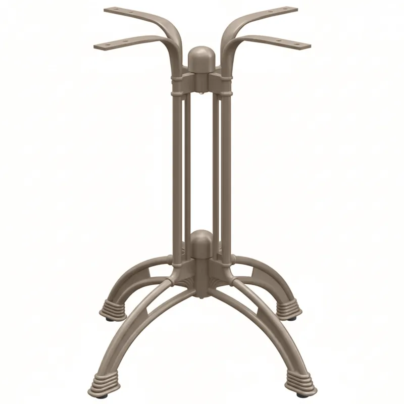 MALAGA | Gussaluminium Tischgestell | Taupe | 4 Fuß: Ø 58 cm | Säule: 72 cm | Guss Optik Preiswert