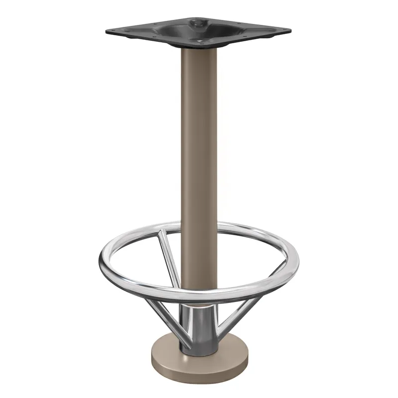 Bestpreis MILAN FOOT | Bistro Stehtischgestell | Taupe | Fuß: Ø 18 cm | Säule: 7,6 x 102 cm | Bodenmontage